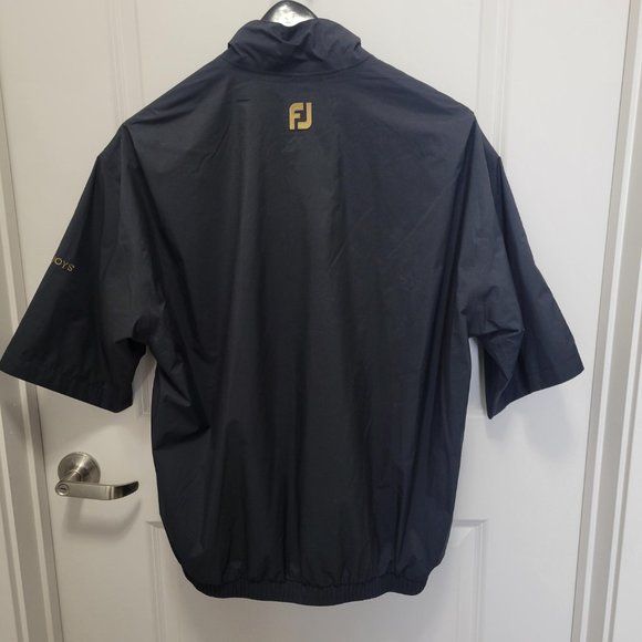 DryJoys By Footjoy Jacket Mens Medium M Black Short Sleeve 1/2 Zip Pullover Golf - Picture 2 of 7